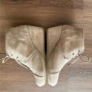 Toms Tan Suede Lace-Up Shoes